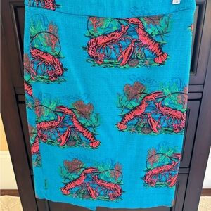 J Crew Vibrant Lobster Print Skirt